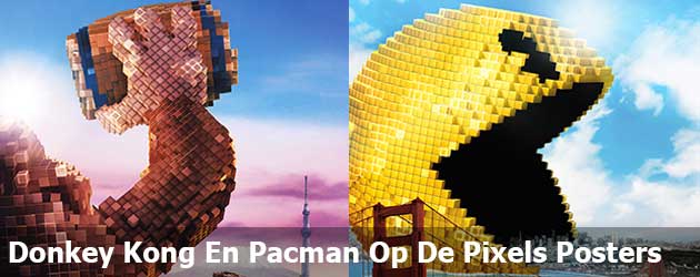 Donkey Kong En Pacman Op De Pixels Posters