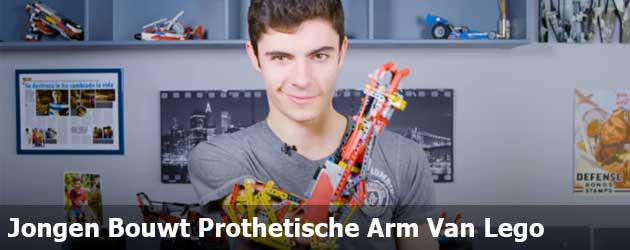 Jongen Bouwt Prothetische Arm Van Lego