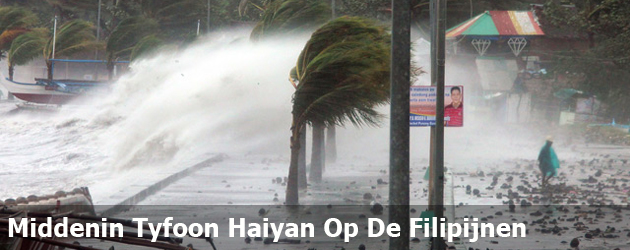 Middenin Tyfoon Haiyan Op De Filipijnen