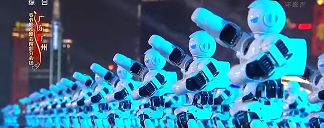 Chinees Nieuw Jaar Vieren Met Honderden Robots
