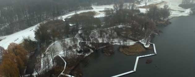 Drone Beelden Rotterdam, Kralingse Bos In De Sneeuw